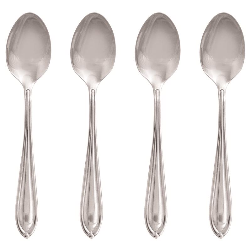 HAMPTON FORGE - Hampton Forge Silver Stainless Steel Casual Teaspoon Set 4 pc