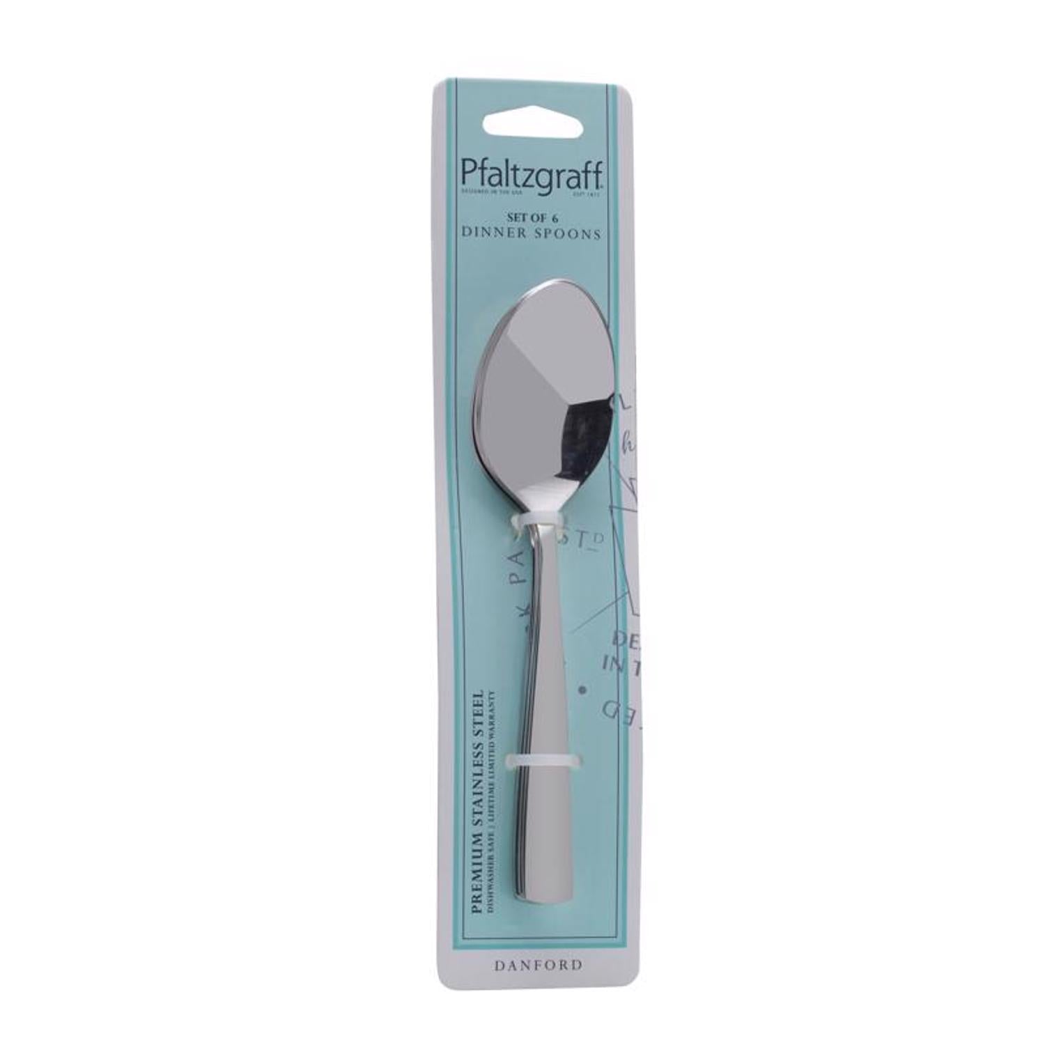 Pfaltzgraff Silver Stainless Steel Danford Dinner Spoon Set 6 pc - Case of 6