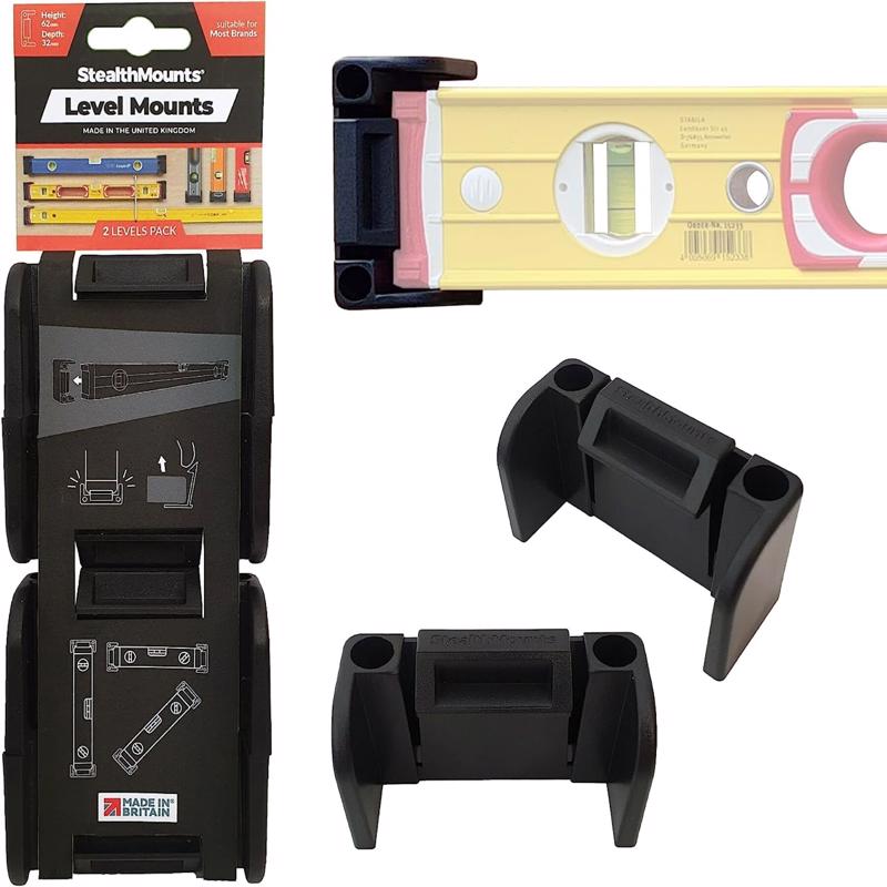 STEALTHMOUNTS - StealthMounts Black ABS Level Mount Holder 2 pk