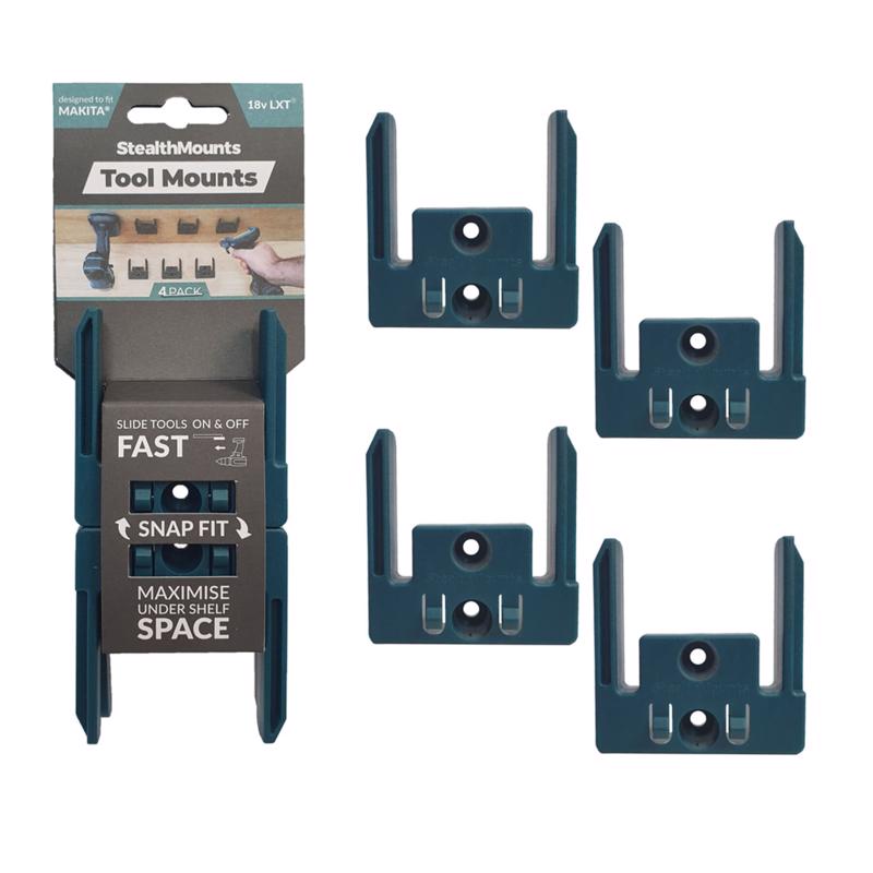 STEALTHMOUNTS - StealthMounts Tool Holders Compatible with Makita 18V LXT; Blue ABS Tool Holder 4 pk
