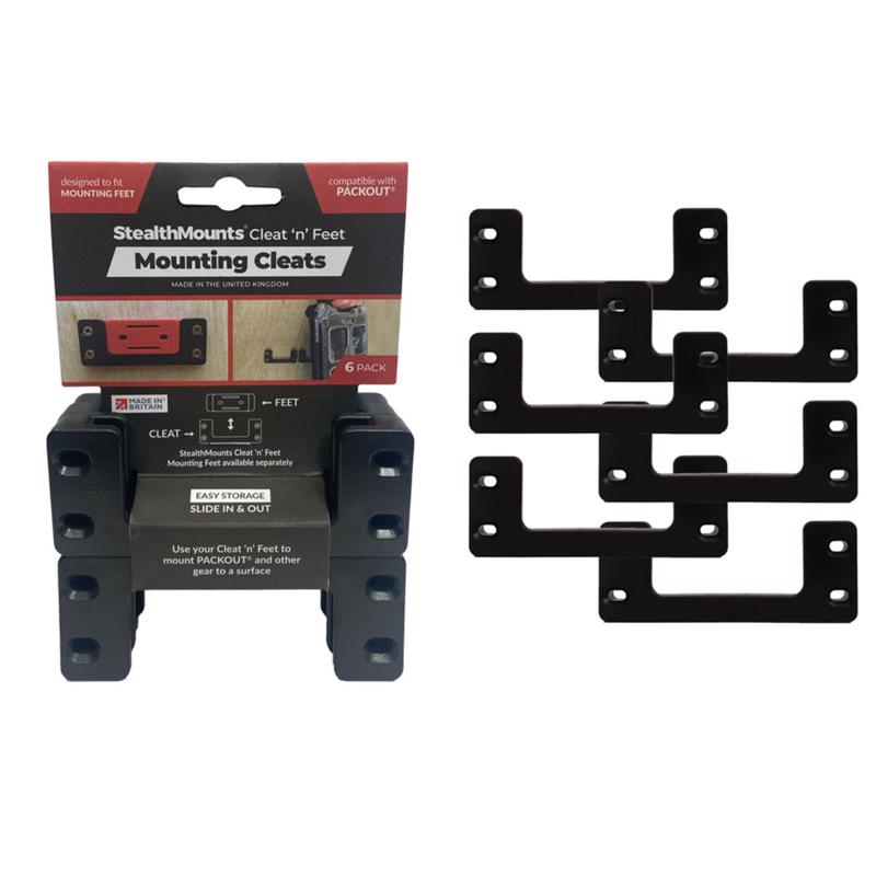 STEALTHMOUNTS - StealthMounts Mounting Cleats Compatible with Milwaukee Packout; Black ABS Packout Holder 6 pk