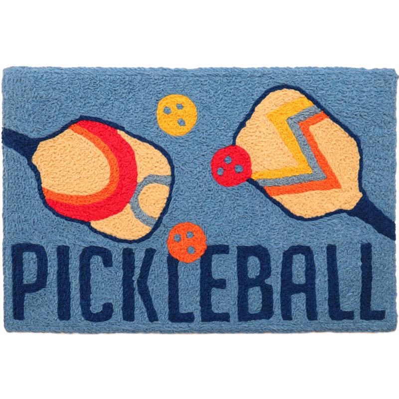 JELLYBEAN - Jellybean 30 in. W X 20 in. L Multi-Color Pickleball Polyester Accent Rug