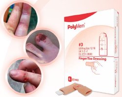 Ferris Manufacturing - Foam Dressing PolyMem® Finger / Toe 2-1/5 to 2-3/5 Inch Circumference Without Border Film Backing Nonadhesive Finger / Toe Sterile [30/CS]