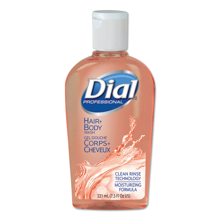 Dial Professional - Hair + Body Wash, Neutral Scent, 7.5 oz Flip Cap, 24/Carton