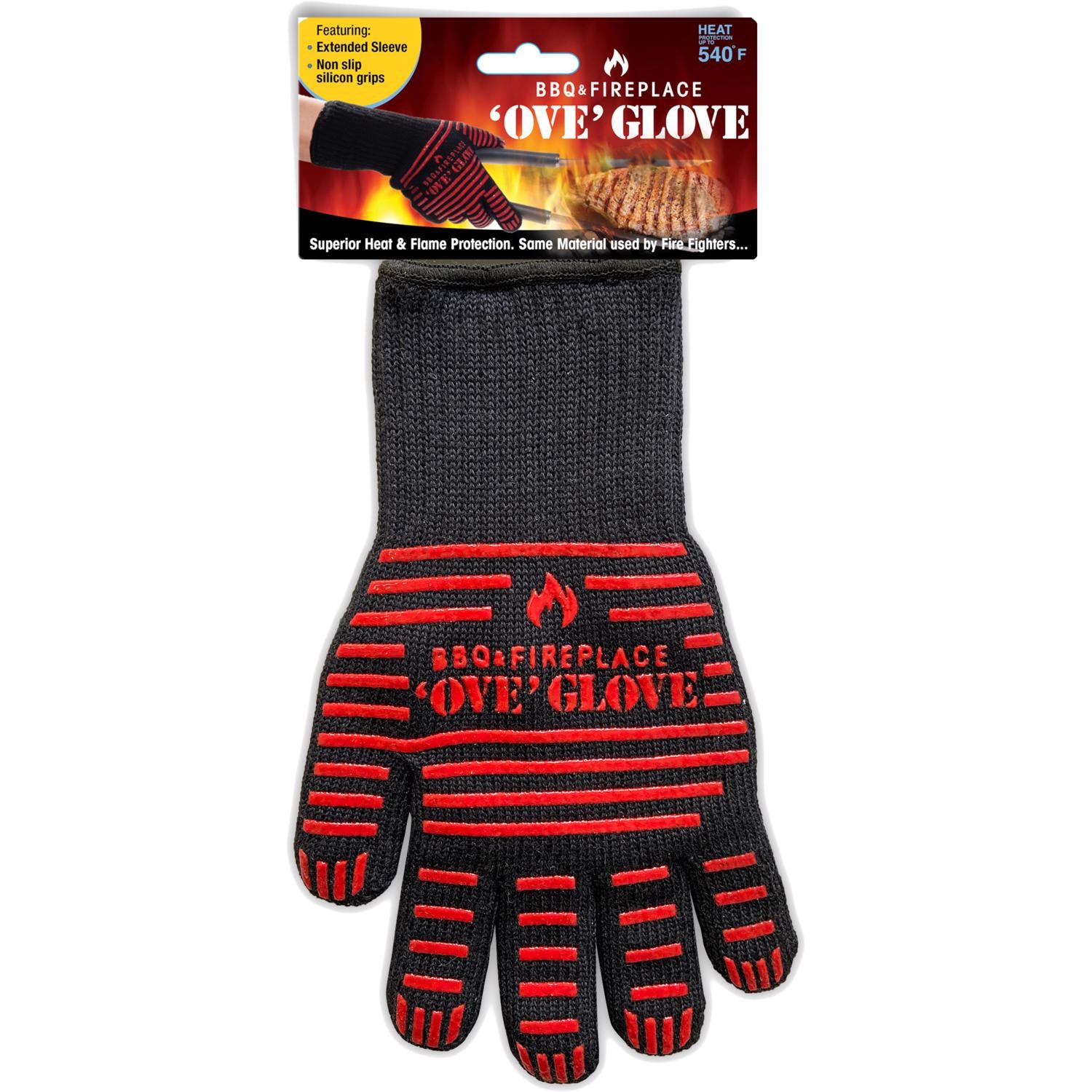 Ove Glove Black/Red Aramid/Cotton Oven Mitt - Case of 12