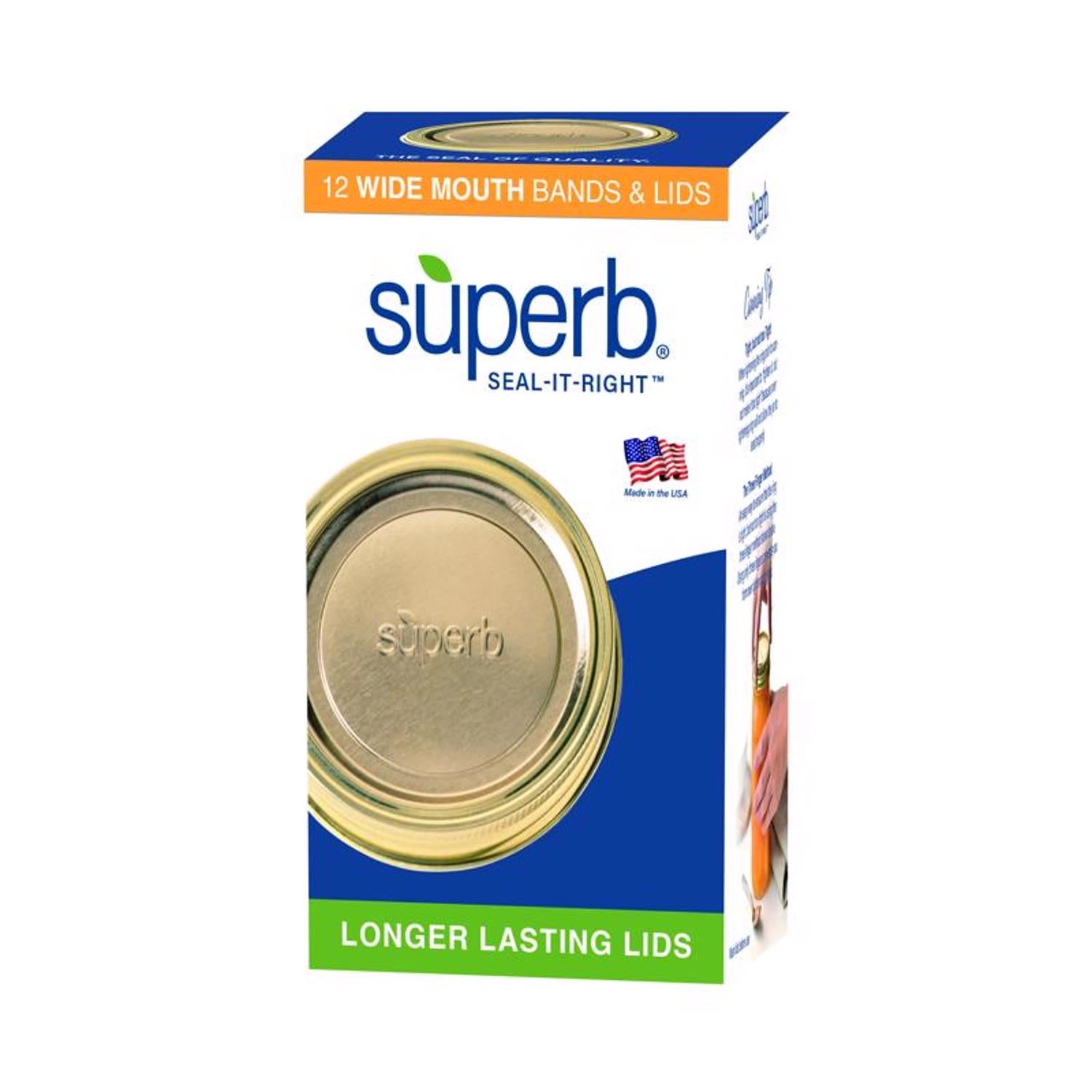 Superb Seal-It-Right Wide Mouth Canning Lids and Bands 12 pk - Case of 12