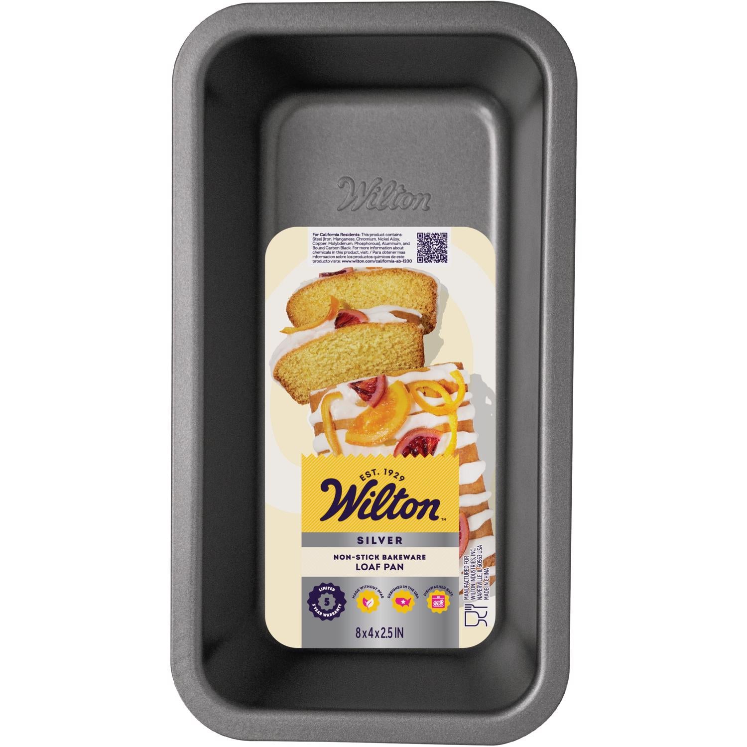 Wilton Silver 4 in. W X 8 in. L Loaf Pan Black 1 pc - Case of 6