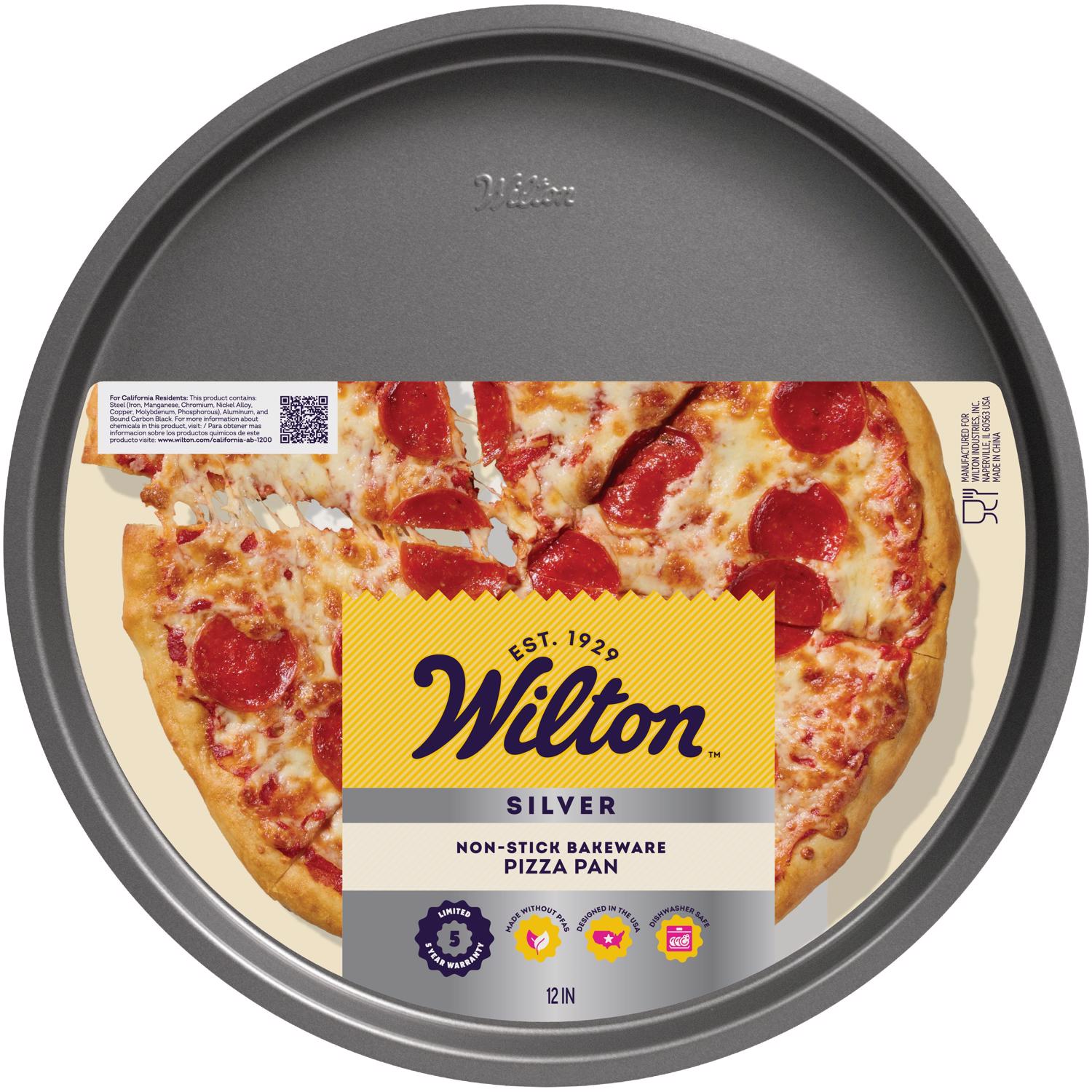 Wilton Silver 12 in. Pizza Pan Black 1 pc - Case of 6