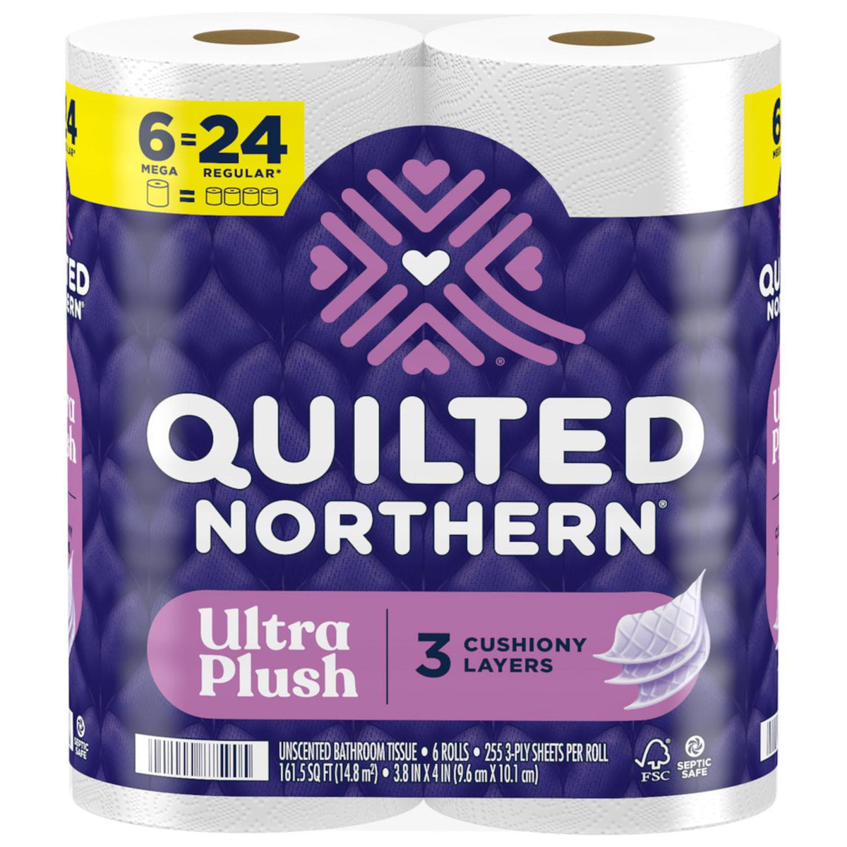 Quilted Northern Ultra Plush Toilet Paper 6 Rolls 255 sheet 1020 in. - Case of 6
