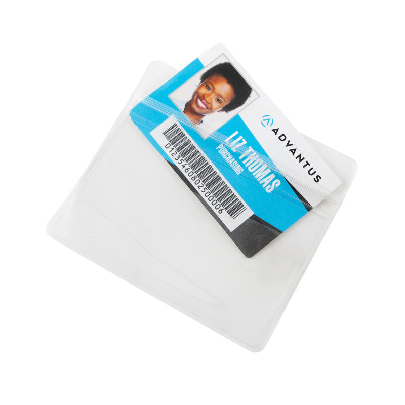 Re-sealable Badge Holders, Horizontal, Frosted, Pack of 50