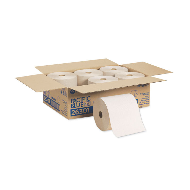 Georgia Pacific Professional - Pacific Blue Basic Nonperforated Paper Towels, 7.78 x 800 ft, Brown, 6 Rolls/Carton