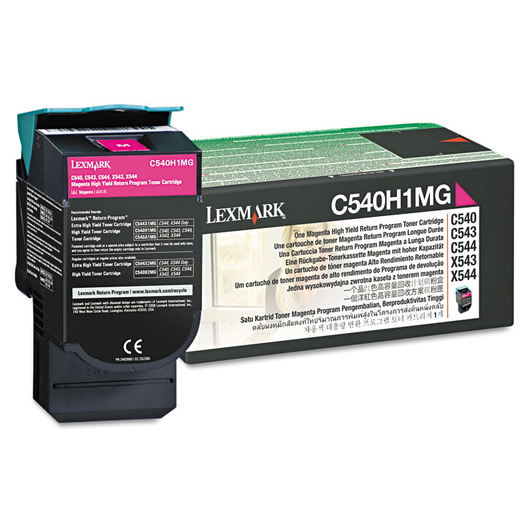 Lexmark - C540H1MG Return Program High-Yield Toner, 2,000 Page-Yield, Magenta