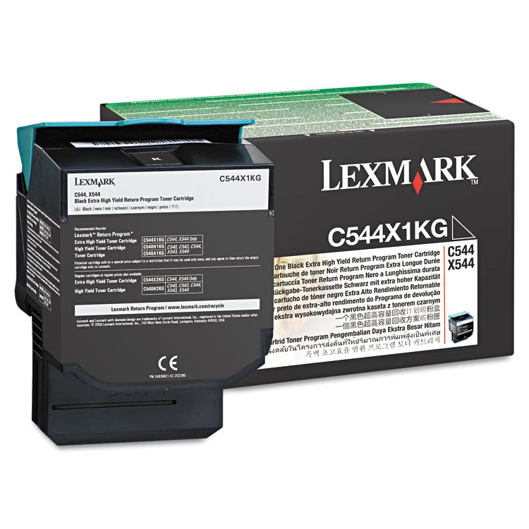 Lexmark - C544X1KG Return Program Extra High-Yield Toner, 6,000 Page-Yield, Black