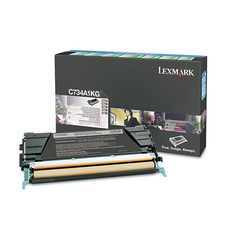 Lexmark - C734A1KG Return Program Toner, 8,000 Page-Yield, Black
