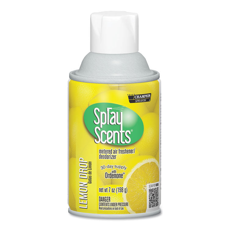 Chase Products - Champion Sprayon SPRAYScents Metered Air Freshener Refill, Lemon, 7 oz Aerosol, Spray 12/Carton