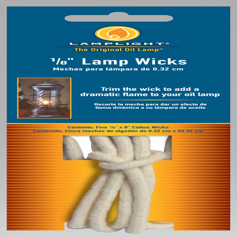 LAMPLIGHT FARMS - Lamplight Farms 1/8 in. X 8 in. L Round Wick Shape Cotton Lamp Wick 5 pk - Case of 12
