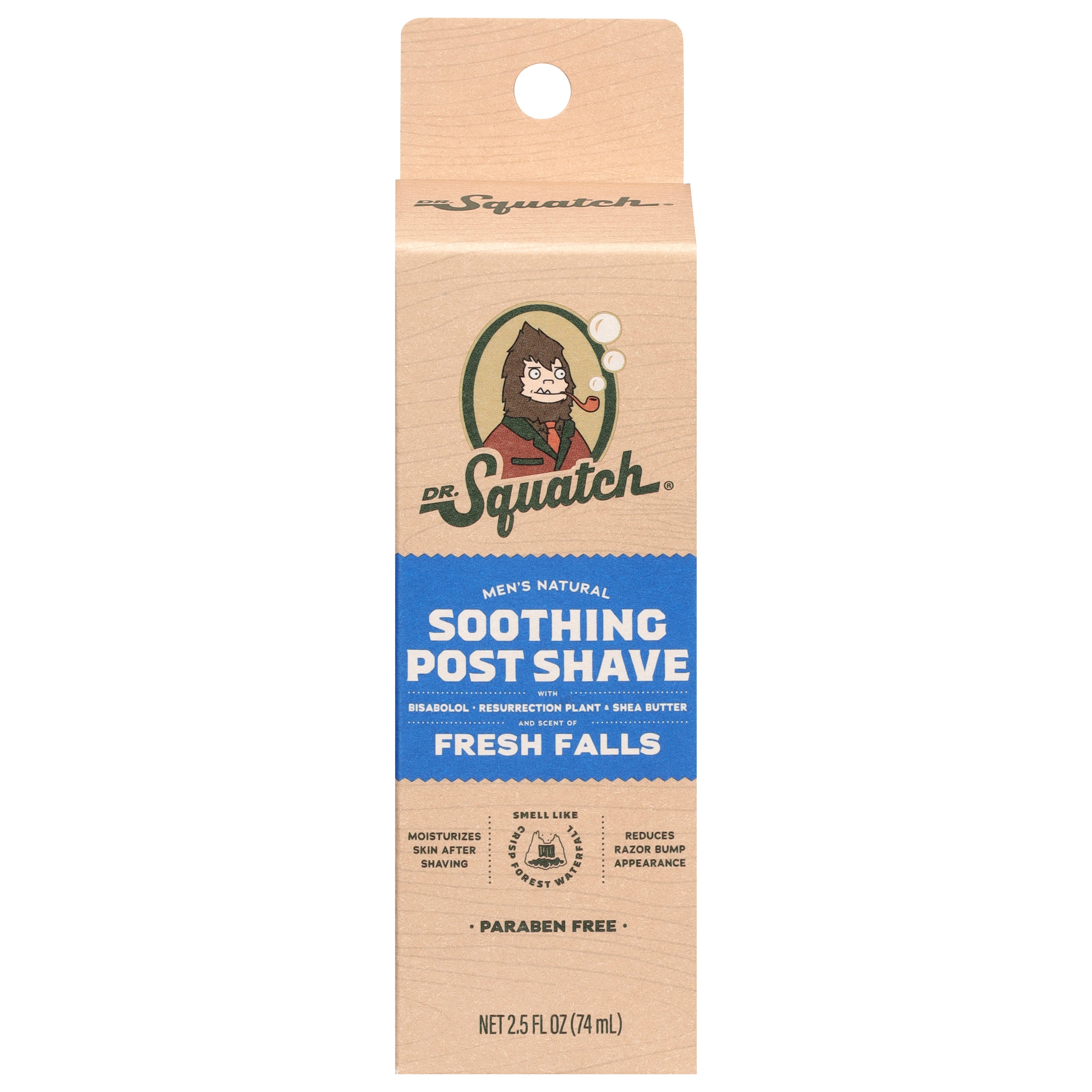 Dr. Squatch Men's Natural Soothing Fresh Falls Post Shave with Bisabolol Resurrection Plant & Shea Butter 2.5 fl oz - Case of 1