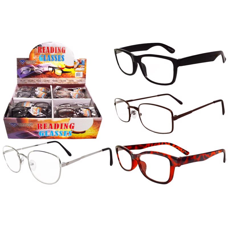 DIAMOND VISIONS - Diamond Visions Assorted Reading Glass - Case of 48 [RG-48]