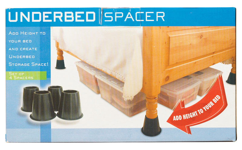 RANGE KLEEN - Range Kleen Plastic Bed Risers Black Round 6.63 in. W X 9.25 in. L 4 pk