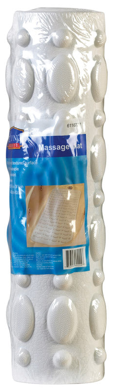LIVING ACCENTS - Living Accents 36 in. L X 15-3/4 in. W White Vinyl Massage Bath Mat Latex Free