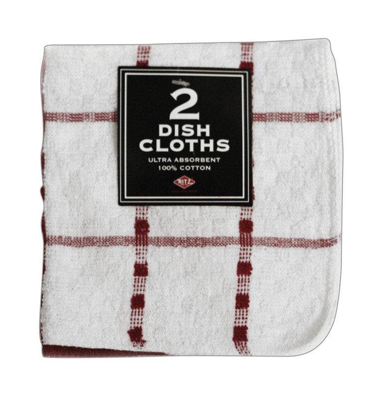RITZ - Ritz Paprika Cotton Check/Solid Dish Cloth 2 pk - Case of 3 [27583]