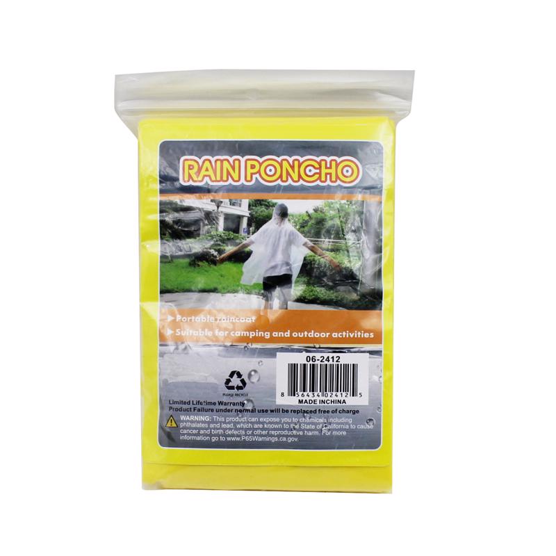IIT - IIT Yellow Polyethylene Rain Poncho One Size Fits All - Case of 36