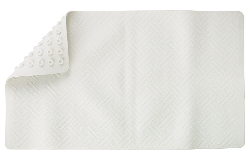 LIVING ACCENTS - Living Accents 28 in. L X 16 in. W White Thermo Plastic Elastomer Bath Mat Latex Free