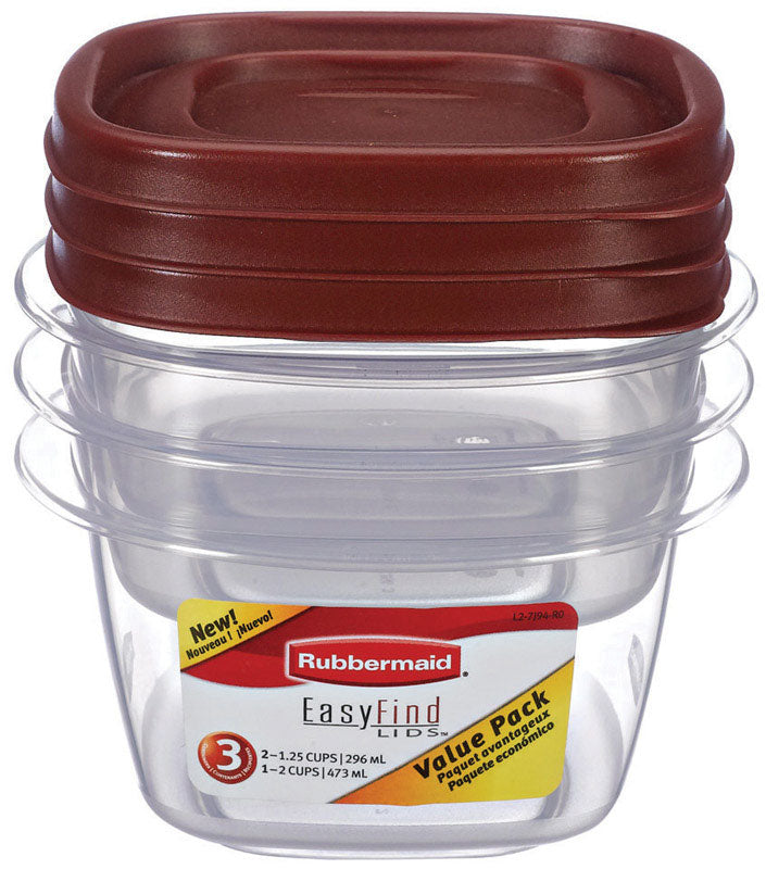 RUBBERMAID - Rubbermaid White Food Storage Container Set 3 pk