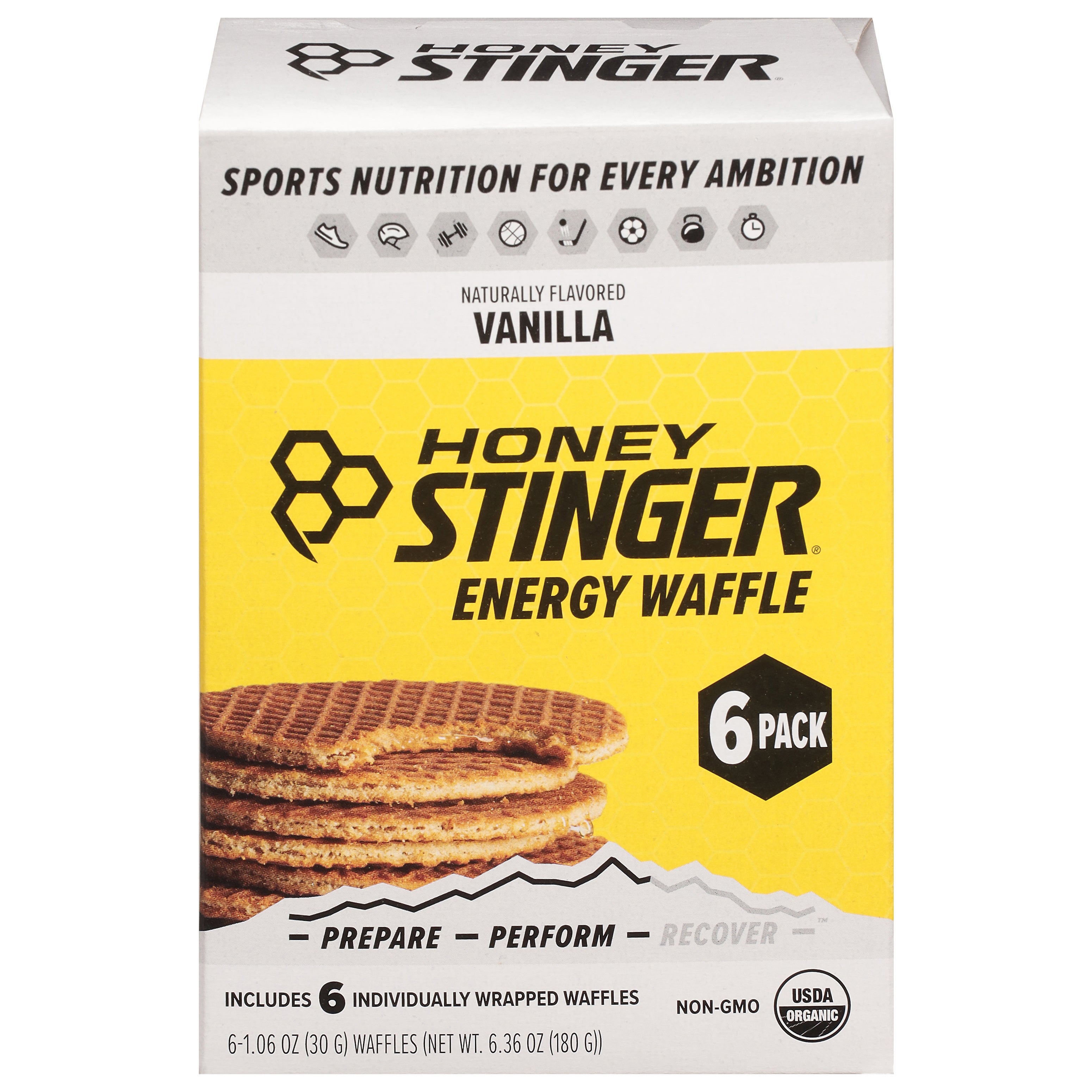 Honey Stinger Vanilla Energy Waffle 6 - 1.06 oz Waffles - Case of 4