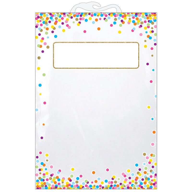 ASHLEY PRODUCTIONS - Hanging Confetti Pattern Storage/Book Bag, 11" x 16", Pack of 5