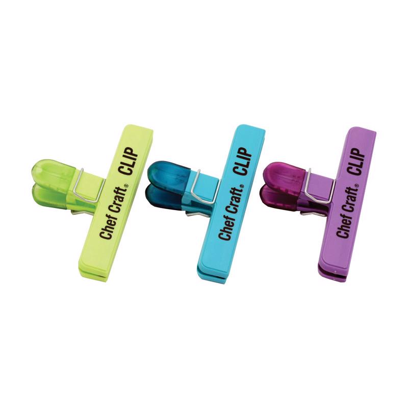 CHEF CRAFT - Chef Craft Assorted Colors Plastic Bag Clip - Case of 3