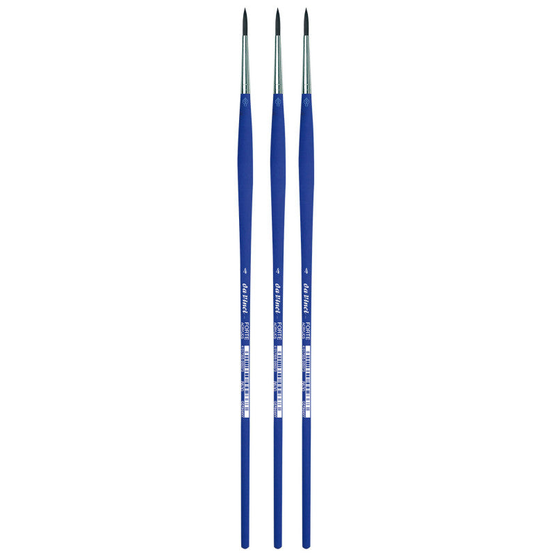 FORTE-Acrylics Student Brush, Synthetic, Acrylic & Oil, Round, Series 8630, Size 4, Pack of 3