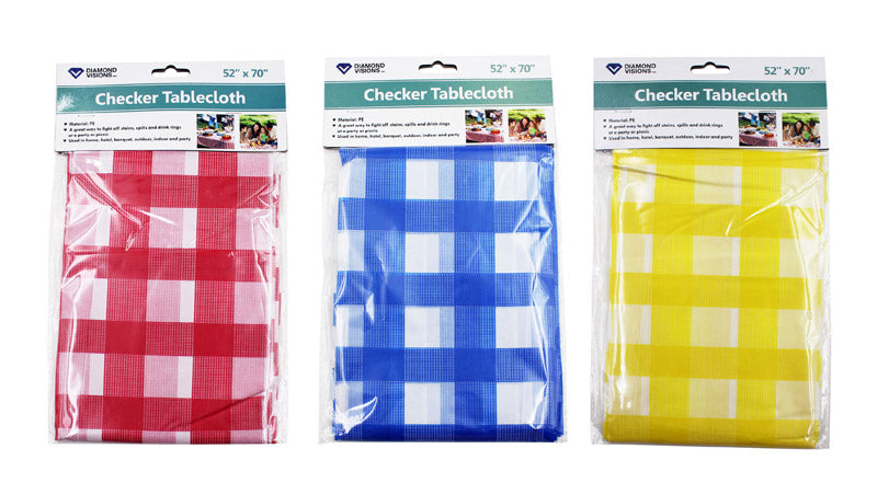 DIAMOND VISIONS - Diamond Visions Vinyl Disposable Tablecloth 72 in. L X 52 in. W - Case of 24