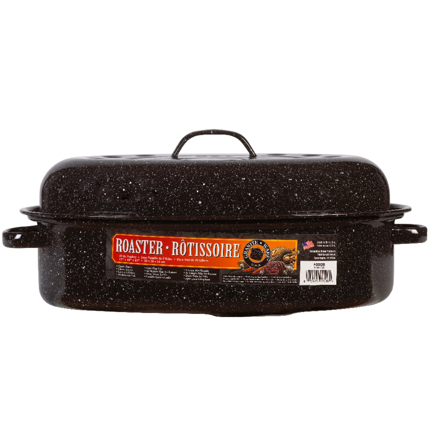 Granite Ware Porcelain Enamel Covered Roaster 10 lb Black - Case of 2