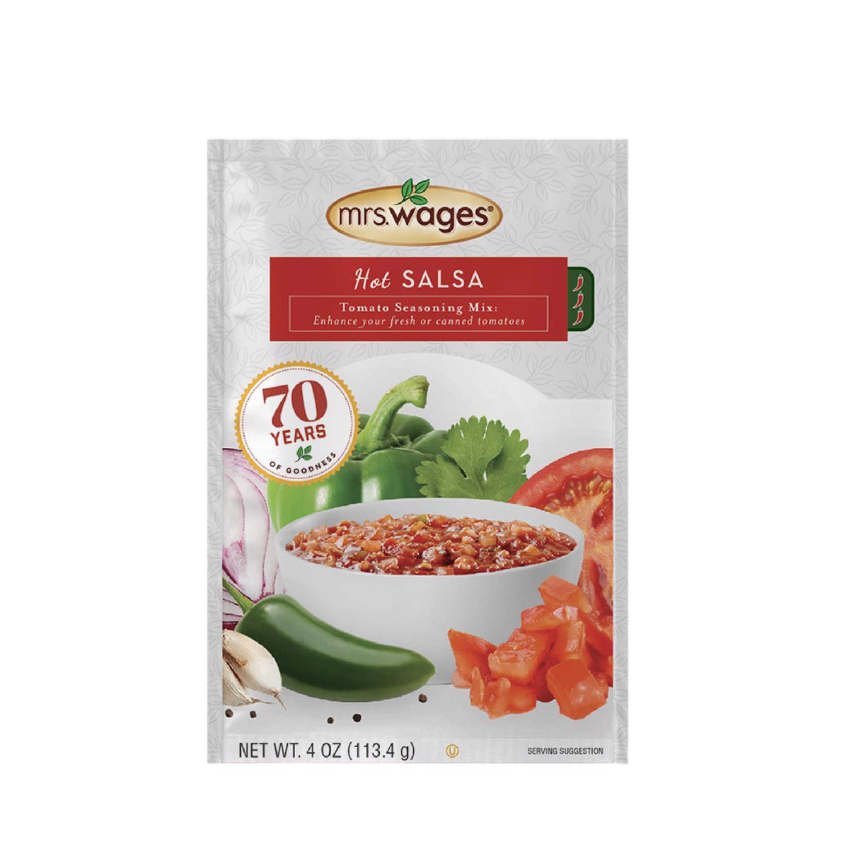 Mrs. Wages Hot Salsa Tomato Mix 4 oz 1 pk - Case of 12