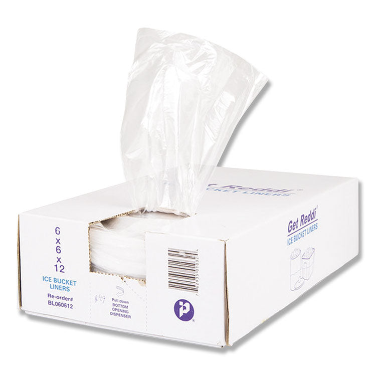 Inteplast Group - Ice Bucket Liner Bags, 3 qt, 0.5 mil, 6" x 12", Clear, 1,000/Carton