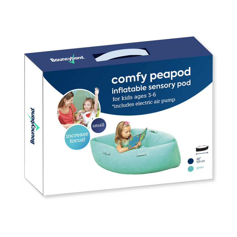 BOUNCYBAND - Comfy Hugging Peapod Sensory Pod, 48", Ages 3-6 Up to 4 Feet Tall, Green