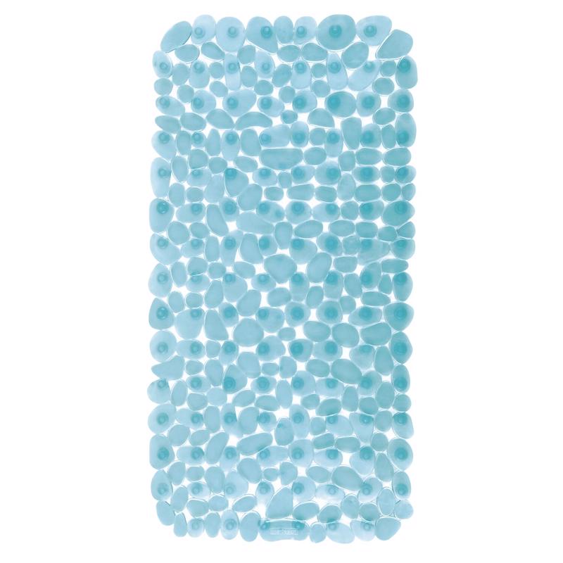 IDESIGN - iDesign 26-1/2 in. L X 13-3/4 in. W Blue Vinyl Bath Mat