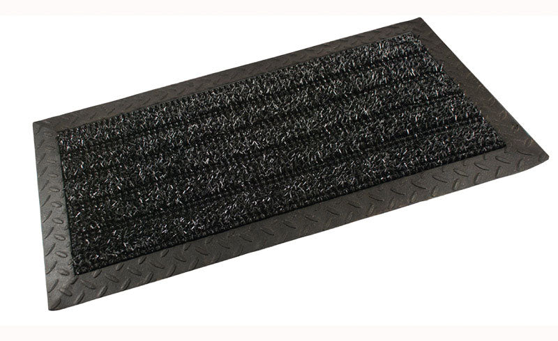 GRASSWORX - GrassWorx Clean Machine 34 in. L X 18 in. W Black Polyethylene/Rubber Door Mat