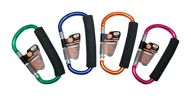 IIT - IIT Jumbo D Shaped Carabiner Hook Aluminum 1 pk - Case of 12