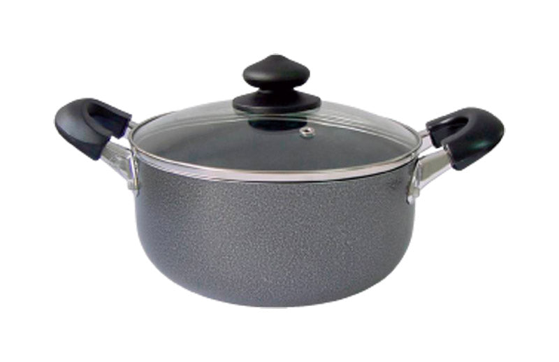 BENE CASA - Bene Casa Aluminum Dutch Oven with Glass Lid 3.06 qt Black