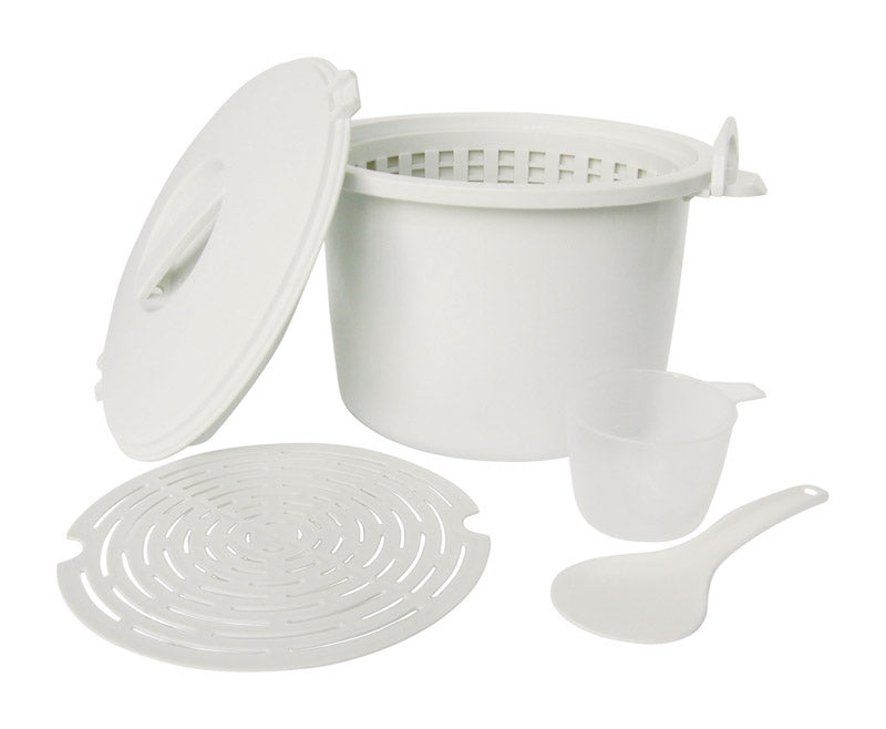 BENE CASA - Bene Casa White Plastic Steamer 12 cups