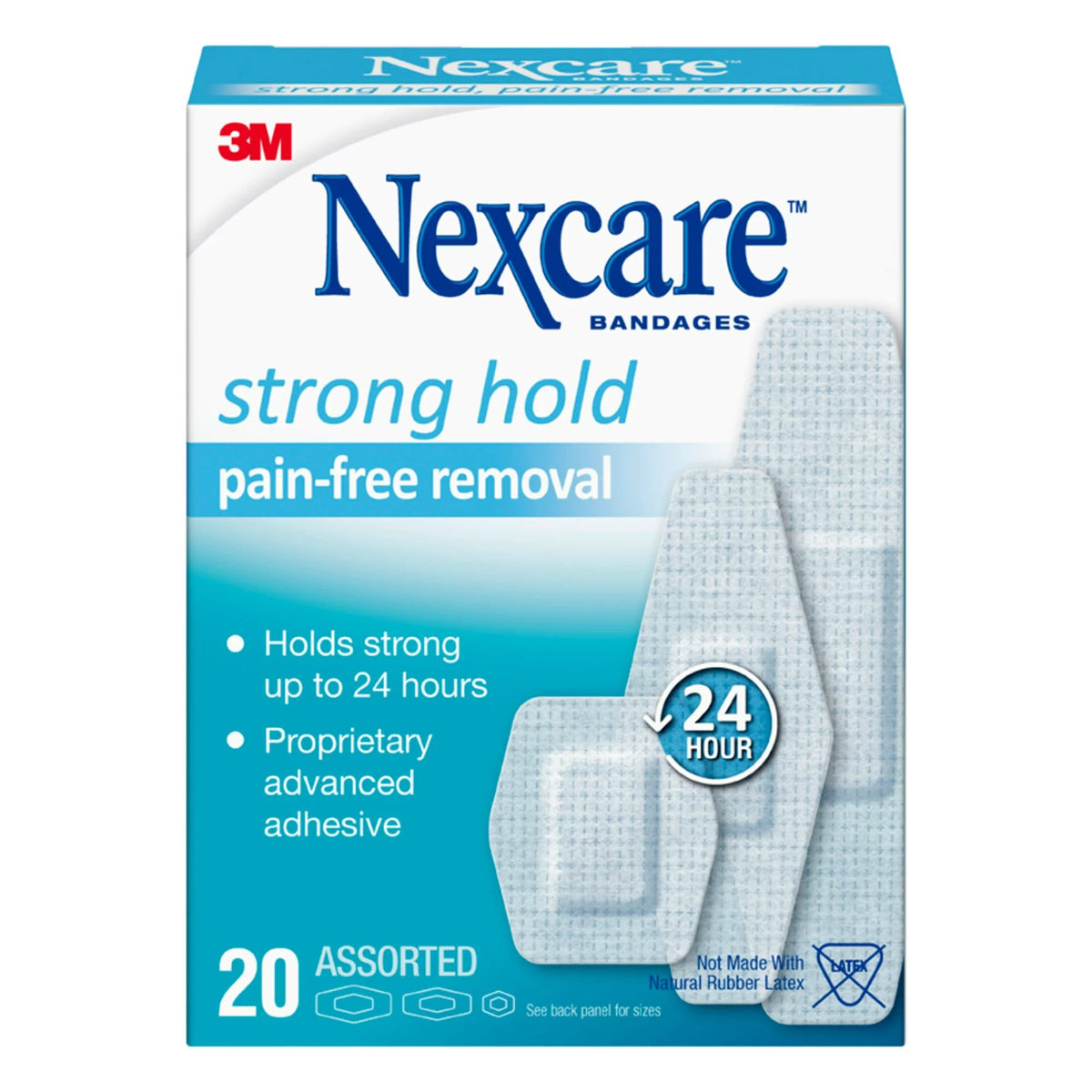 3M Company - Adhesive Strip Nexcare™ Sensitive Skin 7/8 X 1-1/4 Inch / 1-1/8 X 3 Inch / 15/16 X 1 - 1/8 Inch Silicone Rectangle White Sterile [20/PK]