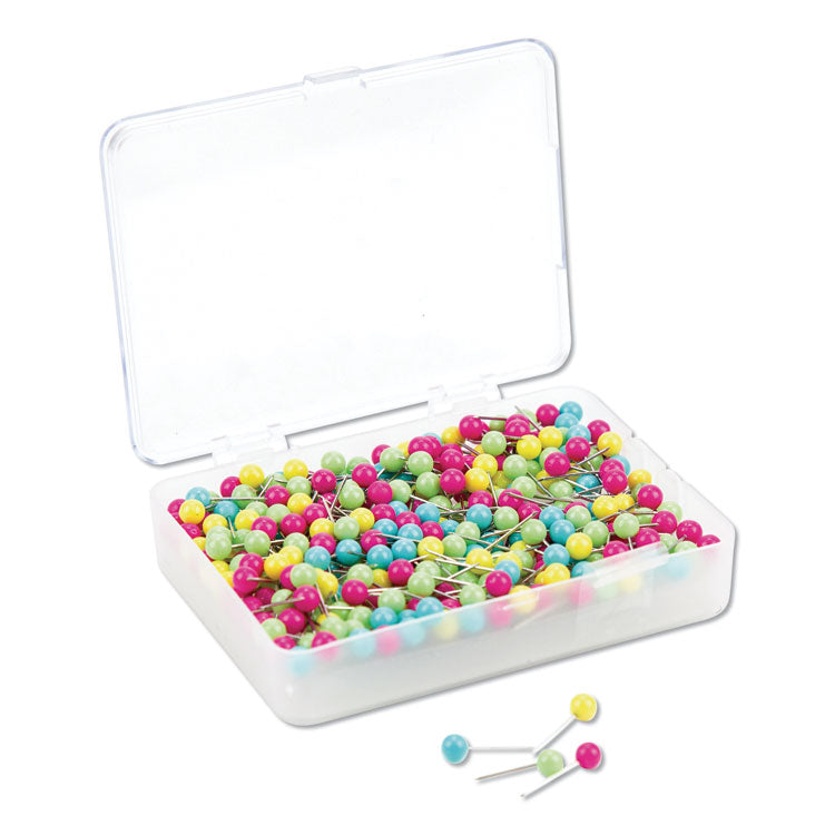 U Brands - Map Push Pins, Plastic, Assorted, 0.5", 300/Pack
