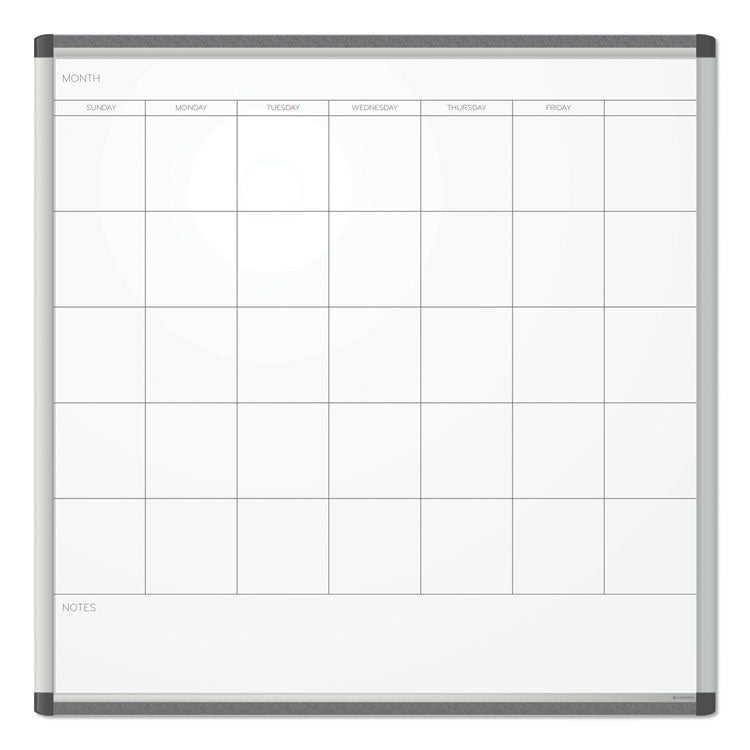 U Brands - PINIT Magnetic Dry Erase Undated One Month Calendar, 35 x 35, White