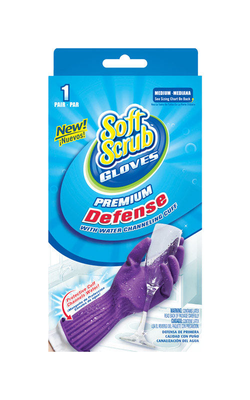 SOFT SCRUB - Soft Scrub Rubber Cleaning Gloves M Purple 1 pair