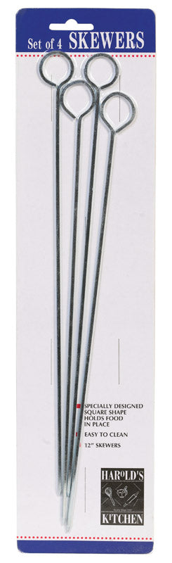 HAROLD'S KITCHEN - Harold's Kitchen Silver Chrome Barbecue Skewers