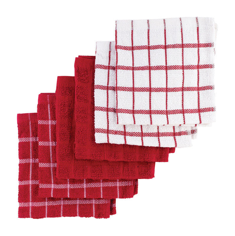 RITZ - Ritz Paprika Cotton Check/Solid Dish Cloth 6 pk - Case of 2