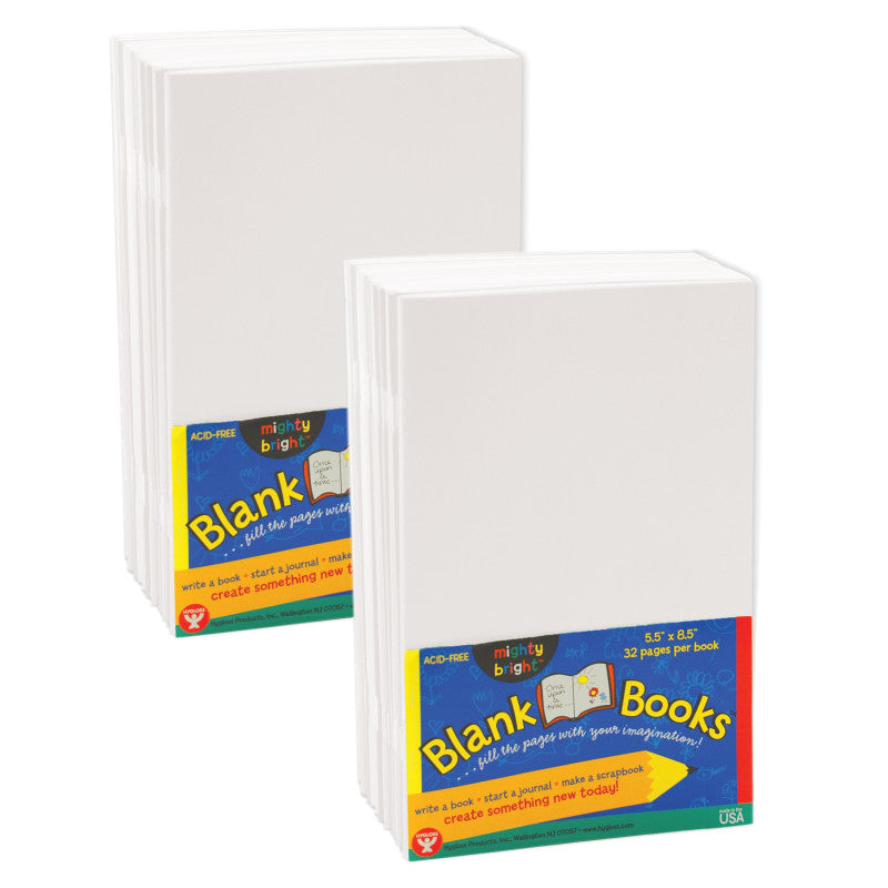 HYGLOSS - Blank Paperback Books, 5.5" x 8.5", White, 10 Per Pack, 2 Packs