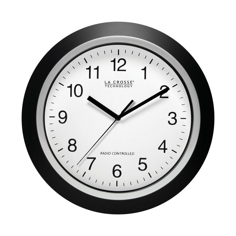 LA CROSSE TECHNOLOGY - La Crosse Technology 12 in. L X 1 in. W Indoor Casual Analog Atomic Wall Clock Glass/Plastic Black/S